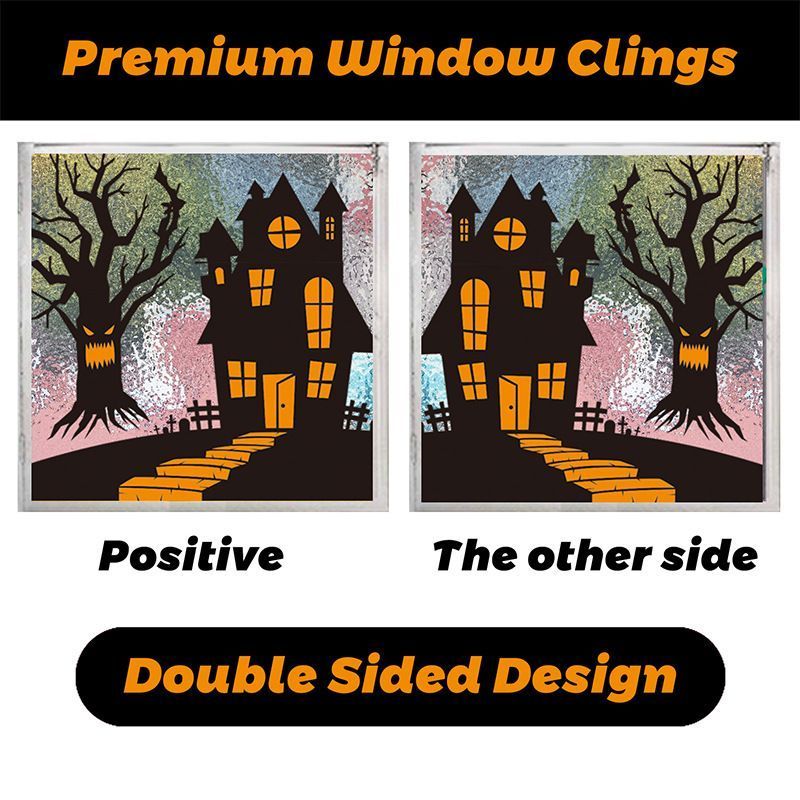 2Sets W12 Halloween Static Window Stickers (9 Sheets Per Set)
