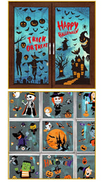 2Sets W2307 Halloween Static Window Stickers (9 Sheets Per Set)