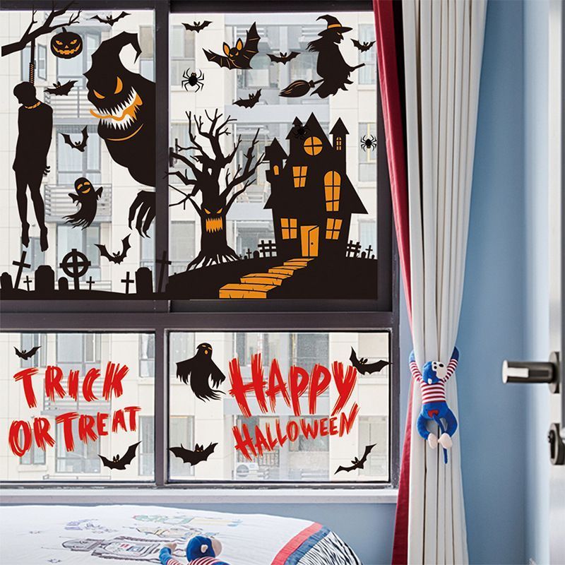 2Sets W04 Halloween Static Window Stickers (9 Sheets Per Set)