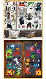 2Sets W04 Halloween Static Window Stickers (9 Sheets Per Set)