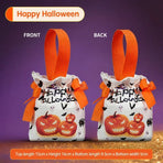 8Pcs Orange Background Ghost Candy Halloween Drawstring Bags With Pumpkin Doll