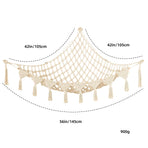Triangle Toy Storage Net Hammock, White With Octagonal Beads