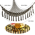 Triangle Toy Storage Net Hammock, Black Tassel