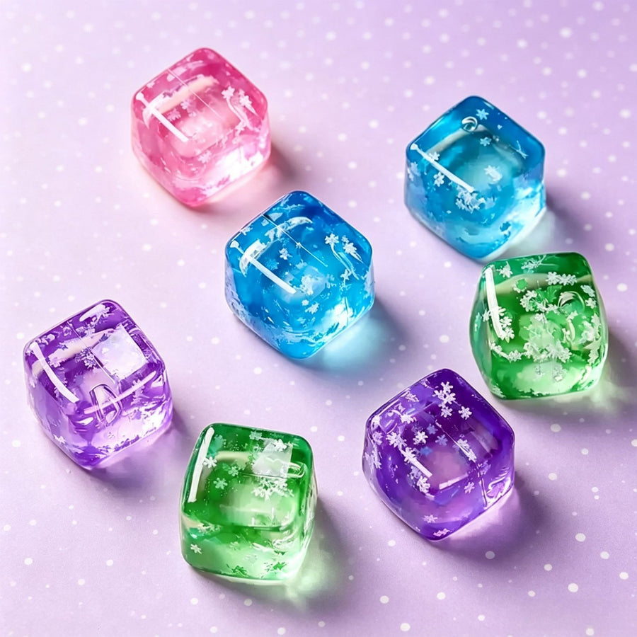 Snowflake Ice Cube Squishy Toy Blue