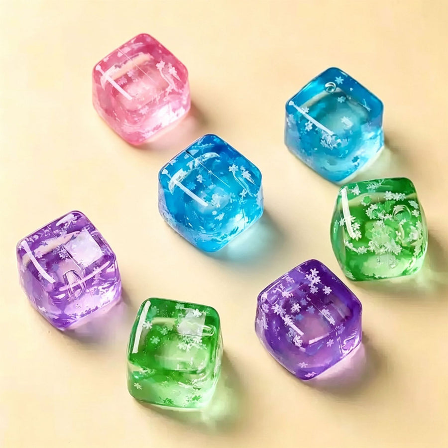 Snowflake Ice Cube Squishy Toy Blue