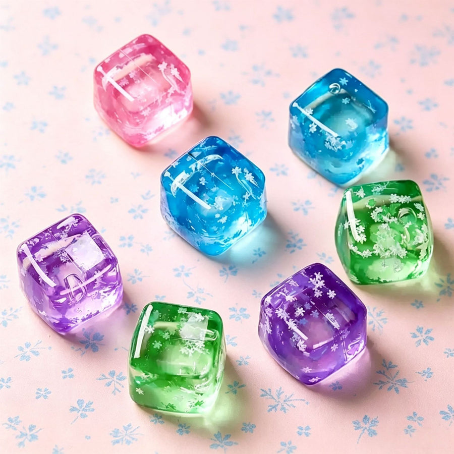 Snowflake Ice Cube Squishy Toy Blue