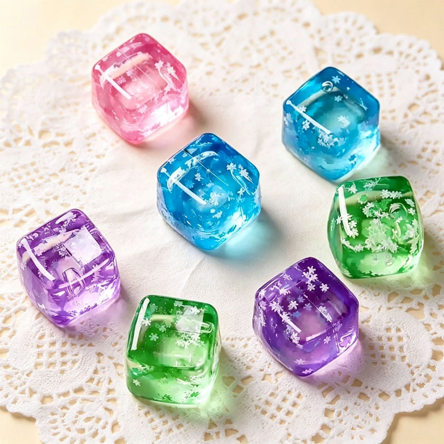 Snowflake Ice Cube Squishy Toy Green