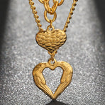 2Pcs Gold Heart Necklace