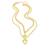 2Pcs Gold Heart Necklace