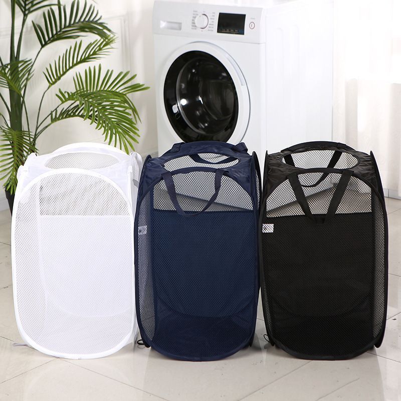 Foldable Laundry Hamper White 01