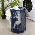 Foldable Laundry Hamper Navy blue 01