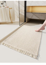Tassel Woven Bath Mat, Black, 40×60cm