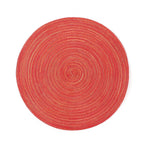 6pcs Round Heat-Resistant Placemat, Red, 38cm