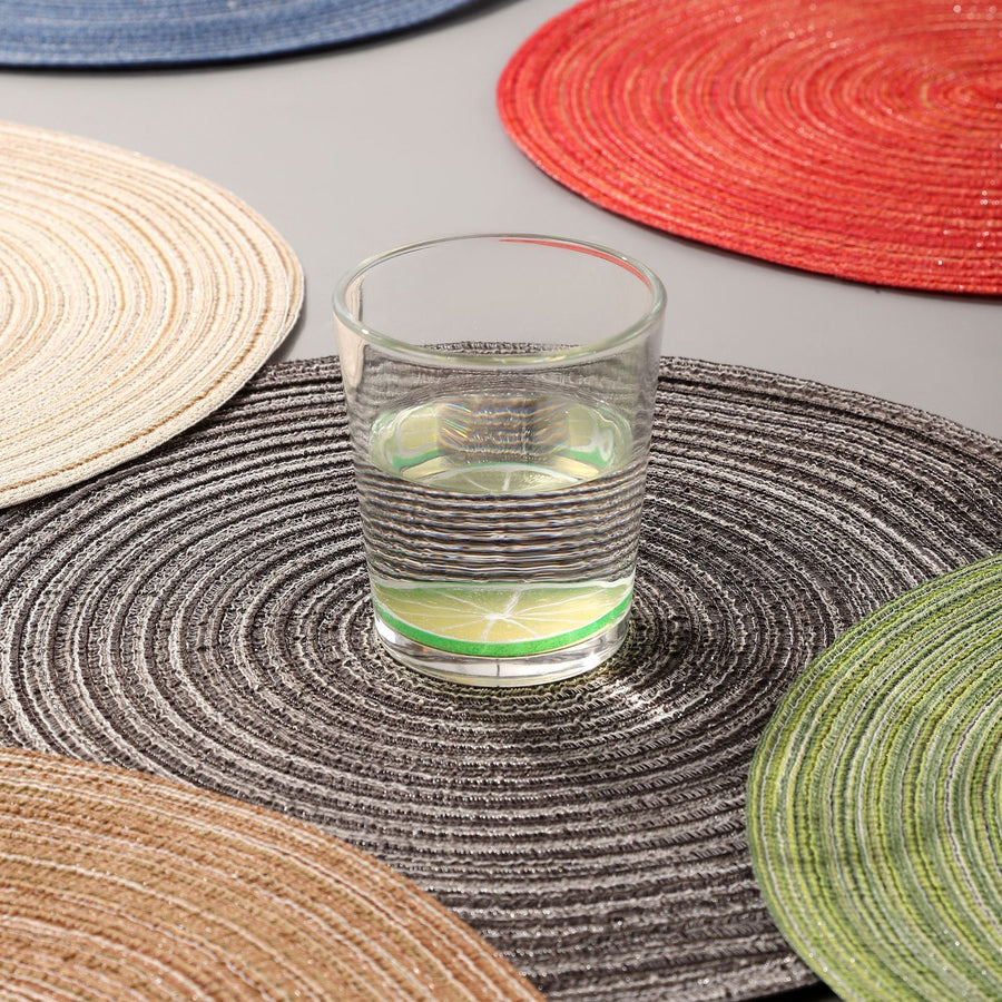 6pcs Round Heat-Resistant Placemat, Red, 38cm