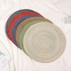 6pcs Round Heat-Resistant Placemat, Red, 38cm