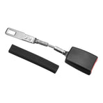 Car Seat Belt Extender 20cm, 304 Stainless Steel, ABS Shell, Seat Belt Clip — Black