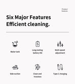 Electric Glass Scraper, 1200Pa Suction, Spray, Window Cleaner, Multi-Surface, Home Cleaning.(silver)
