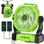 GREEN 2-in-1 Portable Fan & Light, Quiet & Cool for Outdoor Use