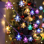USB-Powered Snowflake String Lights – Soft Multicolor Glow, Crystal Clear, Waterproof & Durable, Brighten Up Parties & Cozy Winter Vibes. (Multicolor, USB-Powered, 6m/40 LEDs, Steady On)
