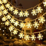 USB-Powered Snowflake String Lights – Soft Multicolor Glow, Crystal Clear, Waterproof & Durable, Brighten Up Parties & Cozy Winter Vibes. (Multicolor, USB-Powered, 6m/40 LEDs, Steady On)