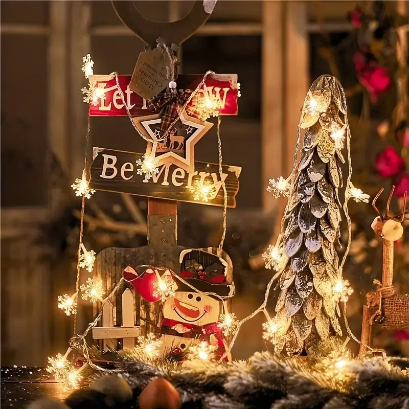 USB-Powered Snowflake String Lights – Soft Multicolor Glow, Crystal Clear, Waterproof & Durable, Brighten Up Parties & Cozy Winter Vibes. (Multicolor, USB-Powered, 6m/40 LEDs, Steady On)