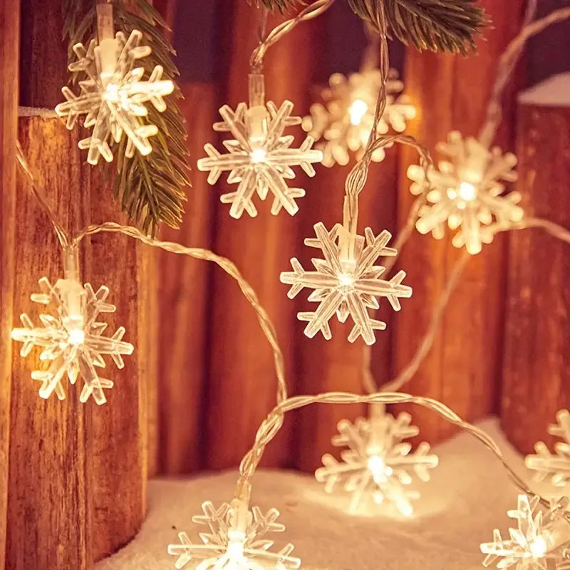 USB-Powered Snowflake String Lights – Soft Multicolor Glow, Crystal Clear, Waterproof & Durable, Brighten Up Parties & Cozy Winter Vibes. (Multicolor, USB-Powered, 6m/40 LEDs, Steady On)