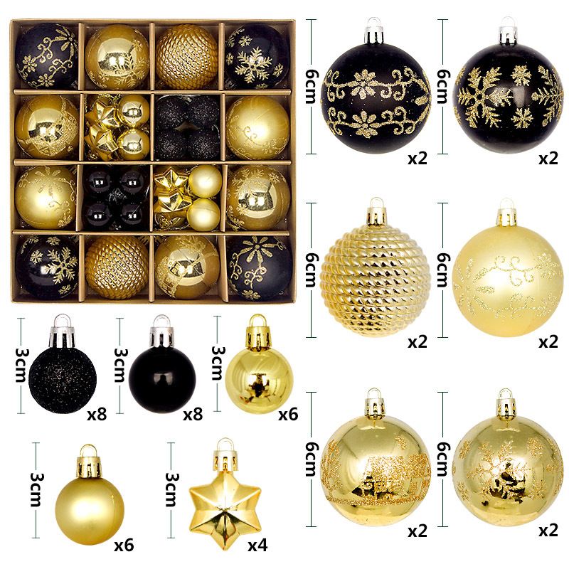 Light Luxury Plastic Christmas Ball Set | Exquisite Patterns Sparkle for the Holidays, Versatile Colors Brighten Your Home./616-50 silvery white