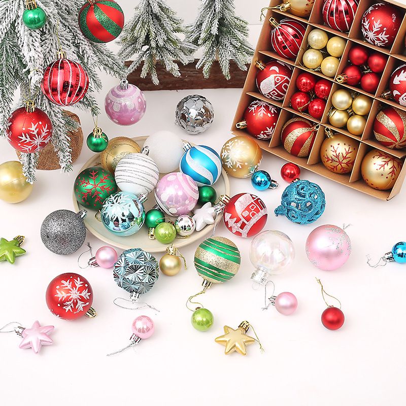 Light Luxury Plastic Christmas Ball Set | Exquisite Patterns Sparkle for the Holidays, Versatile Colors Brighten Your Home./616-50 silvery white