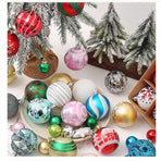Light Luxury Plastic Christmas Ball Set | Exquisite Patterns Sparkle for the Holidays, Versatile Colors Brighten Your Home./616-50 silvery white