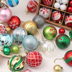 Light Luxury Plastic Christmas Ball Set | Exquisite Patterns Sparkle for the Holidays, Versatile Colors Brighten Your Home./616-50 silvery white