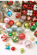 Light Luxury Plastic Christmas Ball Set | Exquisite Patterns Sparkle for the Holidays, Versatile Colors Brighten Your Home./616-50 silvery white