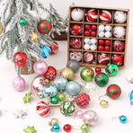 Light Luxury Plastic Christmas Ball Set | Exquisite Patterns Sparkle for the Holidays, Versatile Colors Brighten Your Home./616-50 silvery white