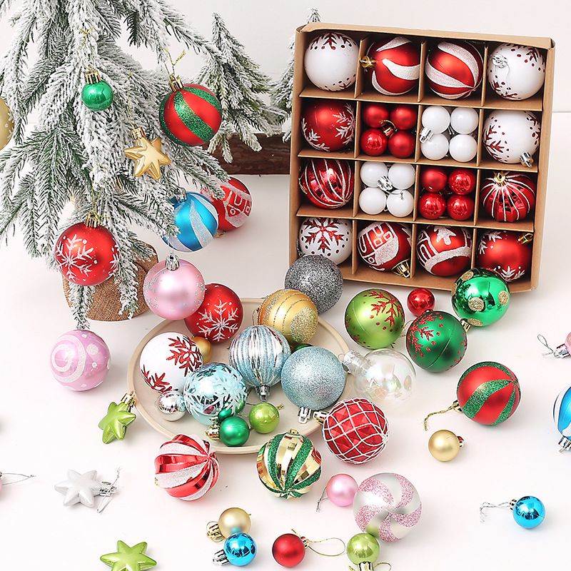 Light Luxury Plastic Christmas Ball Set | Exquisite Patterns Sparkle for the Holidays, Versatile Colors Brighten Your Home./616-50 silvery white