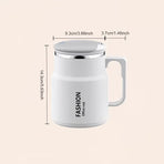 600ML Multi-Functional Mug, Three Drinking Modes: Direct Drink, Straw, Open Mouth, Bottom Storage for Folding Spoon, 304 Stainless Steel Inner Liner – A Must-Have Hydration Tool for Lazy People./WHITE