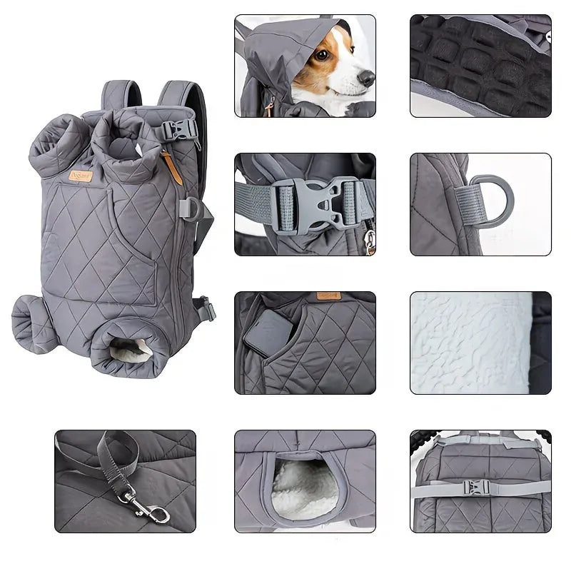 Winter Pet Front Pack: Warm, Lightweight, Hands-Free, Cozy Companion for Every Journey/beige