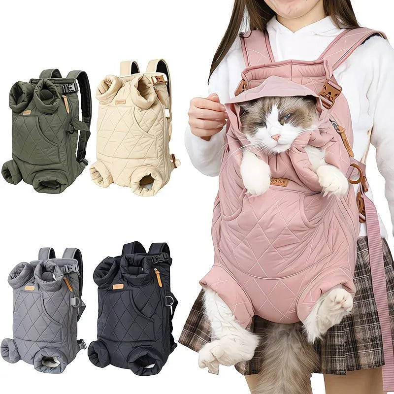 Winter Pet Front Pack: Warm, Lightweight, Hands-Free, Cozy Companion for Every Journey/beige