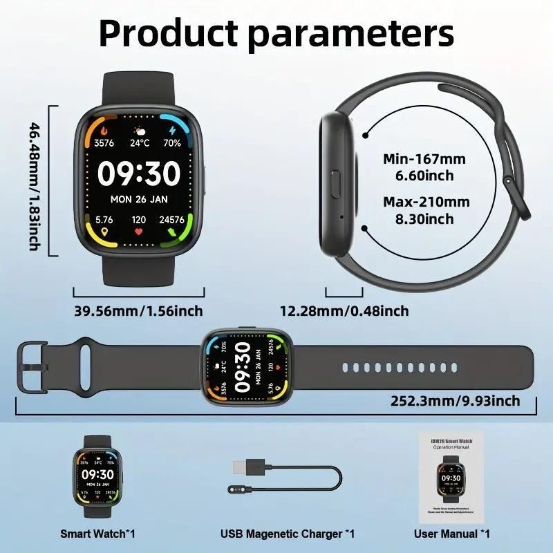 Smartwatch Voice Assistant Bluetooth Calling Health Monitoring Step Tracking  Message Alerts/blue