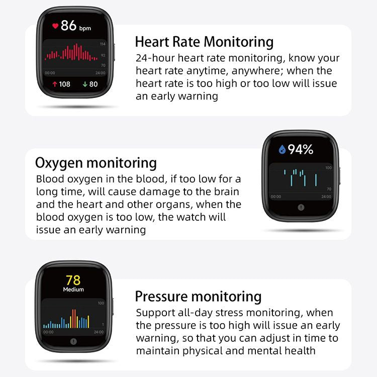 Smartwatch Voice Assistant Bluetooth Calling Health Monitoring Step Tracking  Message Alerts/blue