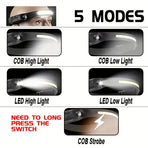 Compact motion-sensing headlamp, USB rechargeable, 5 modes – essential for outdoor & emergencies!
