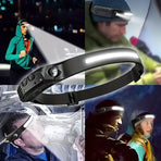 Compact motion-sensing headlamp, USB rechargeable, 5 modes – essential for outdoor & emergencies!