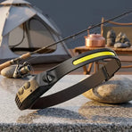 Compact motion-sensing headlamp, USB rechargeable, 5 modes – essential for outdoor & emergencies!