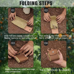 Canvas Foraging Bag Outdoor Fruit Picking Pouch Waist Pack Bushcraft Tool Bag PU Leather Lightweight Foldable Organizer/black