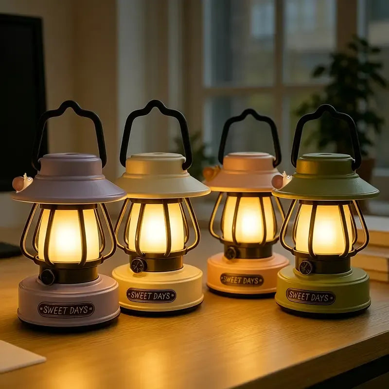 Cute Snail Retro Camping Light, 3 Color Temperatures Stepless Dimming Touch Control, USB Rechargeable Eye-Caring, Portable Night Light for Bedroom Dorm Office (White)
