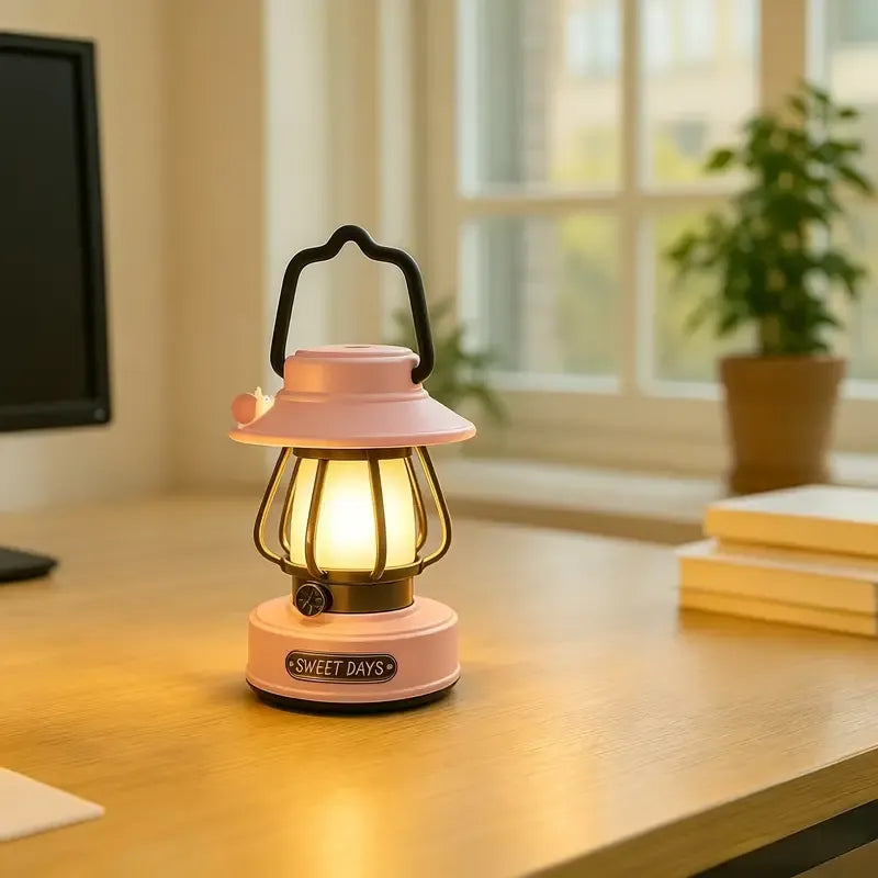 Cute Snail Retro Camping Light, 3 Color Temperatures Stepless Dimming Touch Control, USB Rechargeable Eye-Caring, Portable Night Light for Bedroom Dorm Office (White)