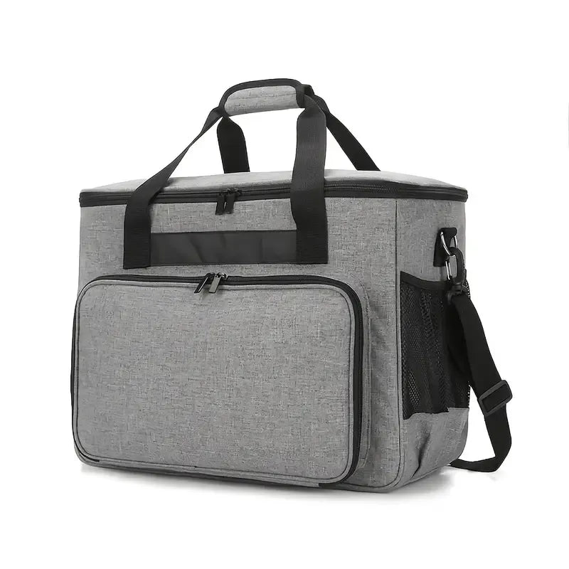 Oxford Cloth Sewing Machine Bag, Portable Carry Case with Shoulder Strap, Multi-Functional Storage Tote for Accessories & Trave/grey