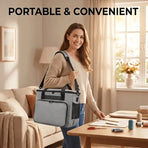 Oxford Cloth Sewing Machine Bag, Portable Carry Case with Shoulder Strap, Multi-Functional Storage Tote for Accessories & Trave/grey
