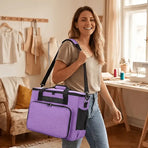 Oxford Cloth Sewing Machine Bag, Portable Carry Case with Shoulder Strap, Multi-Functional Storage Tote for Accessories & Trave/grey