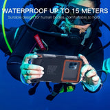 15m Waterproof Phone Case for Diving & Surfing - 1 Hour Underwater Shooting, Dual Seal, Zinc Alloy Buckle, Fits iPhone Samsung Xiaomi up to 6.9 Inch(black+black) - Extra Image