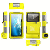 15m Waterproof Phone Case for Diving & Surfing - 1 Hour Underwater Shooting, Dual Seal, Zinc Alloy Buckle, Fits iPhone Samsung Xiaomi up to 6.9 Inch(black+orange) - Extra Image