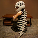 Dinosaur Spine Skeleton Plush Hat – 1-Meter 3D Design, Soft & Comfortable, Party Fun Photo-Ready Prop. (GREY)